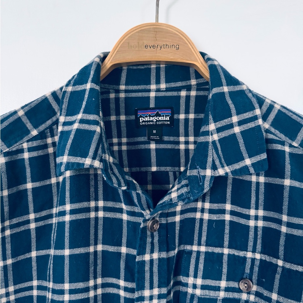 Patagonia Navy and White Checkered Shirt
